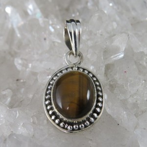 Colgante ojo de tigre y plata