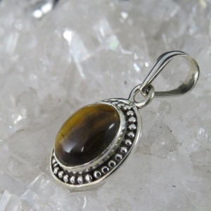 Colgante ojo de tigre y plata
