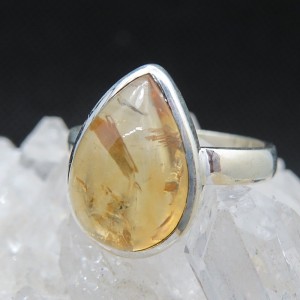 Anillo cuarzo citrino y plata