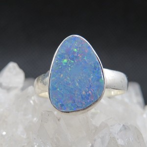 Anillo ópalo y plata
