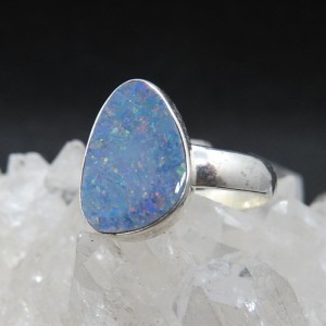 Anillo ópalo y plata