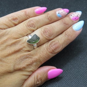 Anillo Moldavita y plata