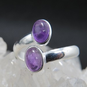 Anillo amatista y plata