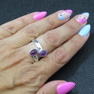 Anillo amatista y plata