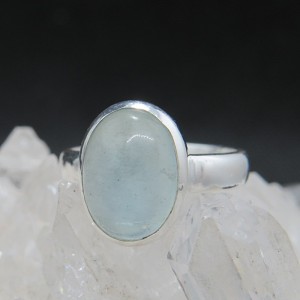 Anillo aguamarina y plata