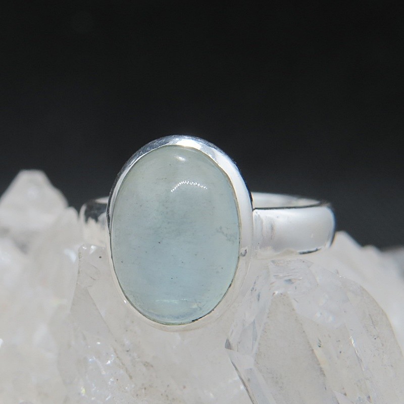 Anillo aguamarina y plata