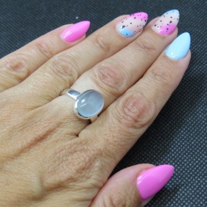 Anillo aguamarina y plata