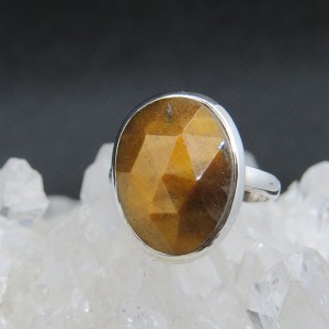 Anillo ojo de tigre y plata