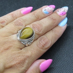 Anillo ojo de tigre y plata