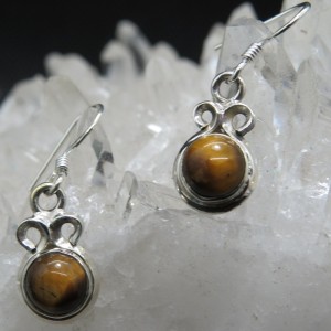 Pendientes ojo de tigre y plata
