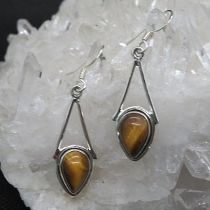 Pendientes ojo de tigre y plata