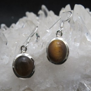 Pendientes ojo de tigre y plata