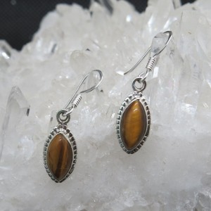 Pendientes ojo de tigre y plata