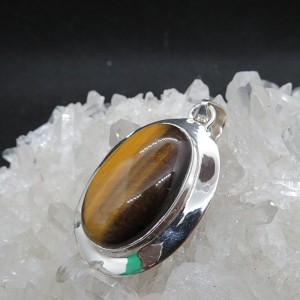 Colgante ojo de tigre y plata