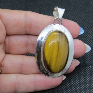 Colgante ojo de tigre y plata