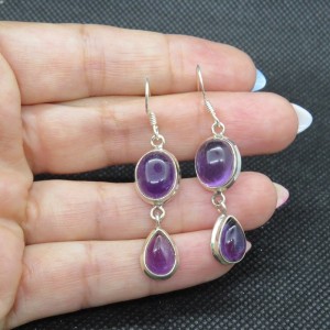 Pendientes amatista y plata