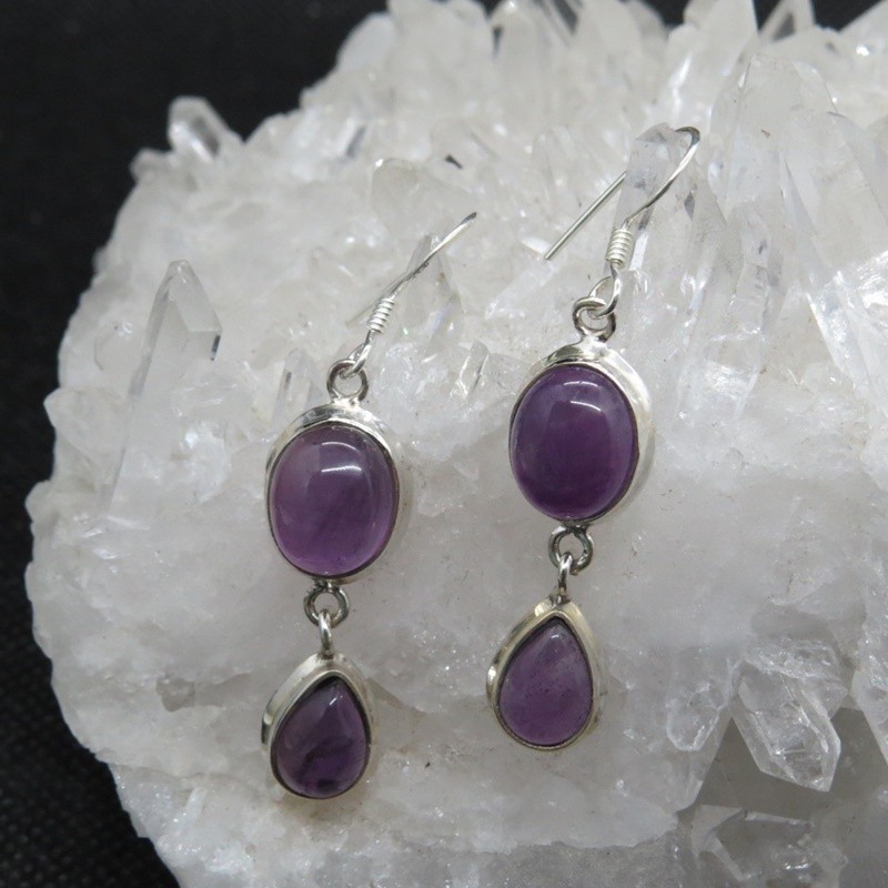 Pendientes amatista y plata