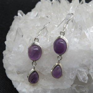Pendientes amatista y plata