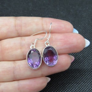 Pendientes amatista y plata