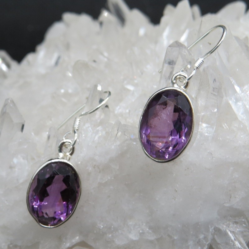 Pendientes amatista y plata