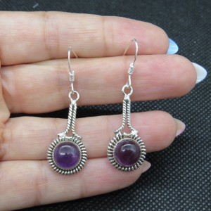 Pendientes amatista y plata