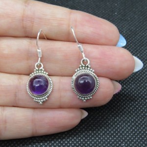 Pendientes amatista y plata