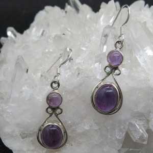 Pendientes amatista y plata