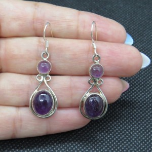 Pendientes amatista y plata