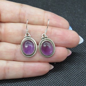 Pendientes amatista y plata