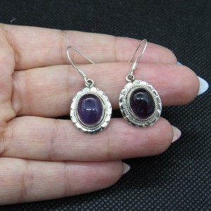 Pendientes amatista y plata