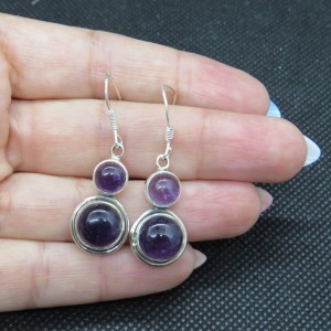 Pendientes amatista y plata