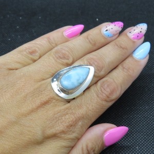 Anillo larimar y plata