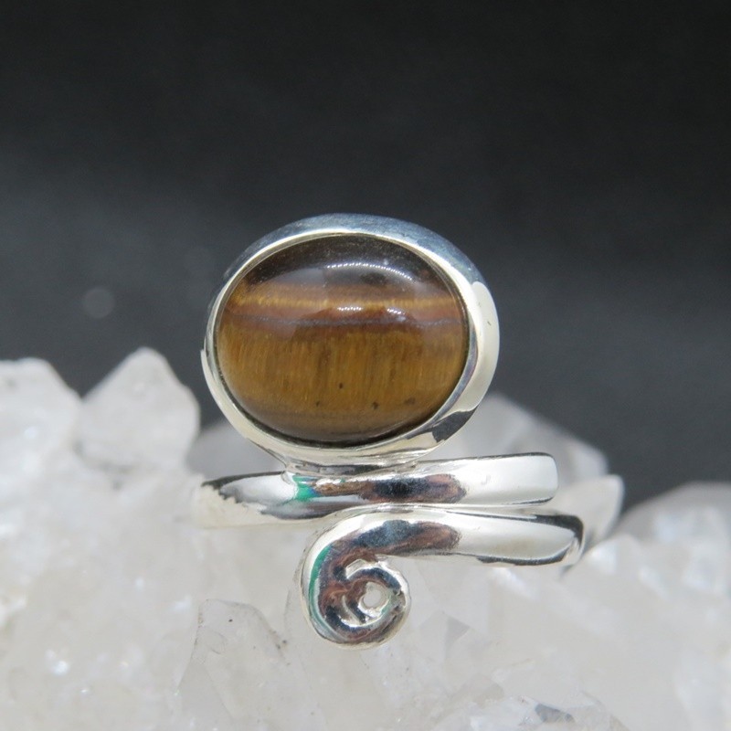 Anillo ojo de tigre y plata