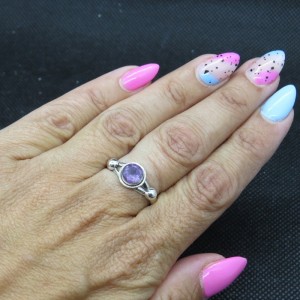 Anillo amatista y plata