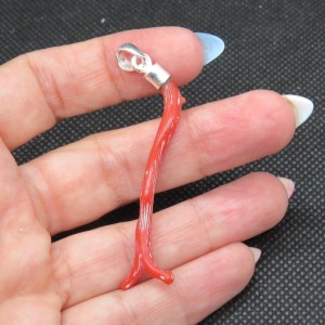 Colgante rama coral y plata