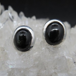 Pendientes Black Star y plata 925 mm