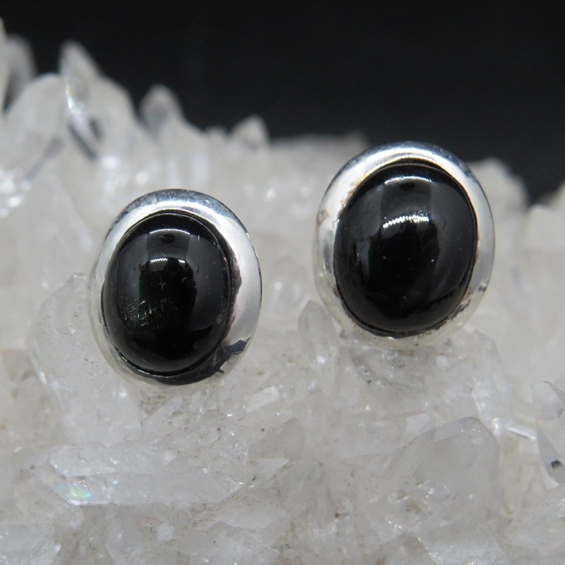 Pendientes Black Star y plata 925 mm
