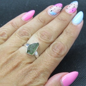 Anillo Moldavita y plata