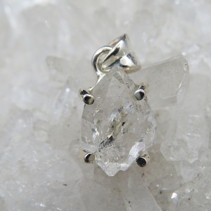 Colgante diamante Herkimer y plata