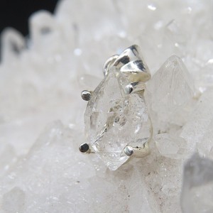Colgante diamante Herkimer y plata