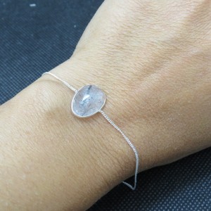 Pulsera joyería en plata cuarzo turmalinado