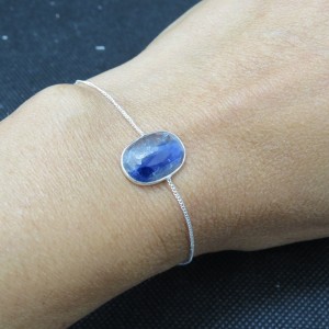 Pulsera joyería en plata de cianita