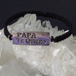 Pulsera Papá plata y cordón