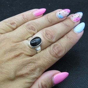Anillo Black Star y plata 925 mm