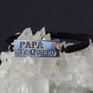 Pulsera Papá plata y cordón