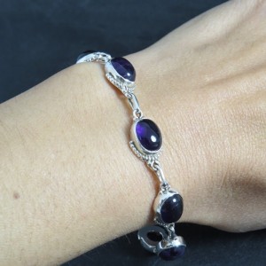 Pulsera joyería en plata amatista