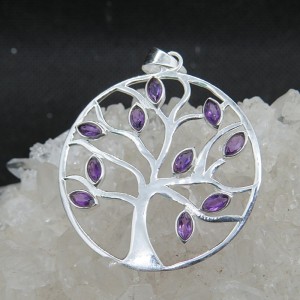 Colgante Árbol de la Vida amatista y plata