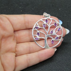 Colgante Árbol de la Vida amatista y plata