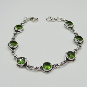 Pulsera joyería en plata olivino