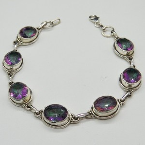 Pulsera joyería en plata topacio místico